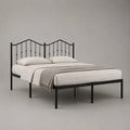 Letto matrimoniale 160 x 200 cm in acciaio nero con testiera a doppio arco