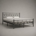 Letto matrimoniale in acciaio antracite con rete a doghe, 160 × 200 cm