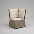 Modulo angolare da esterno in polyrattan tortora con cuscini crema, 75 × 75 × 86 cm