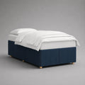 Letto singolo imbottito senza testiera in velluto a coste blu navy, 90 x 200 cm
